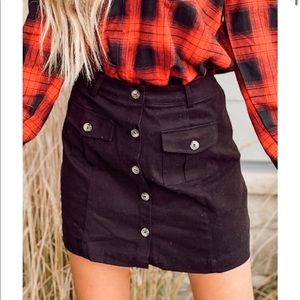 Black button up skirt